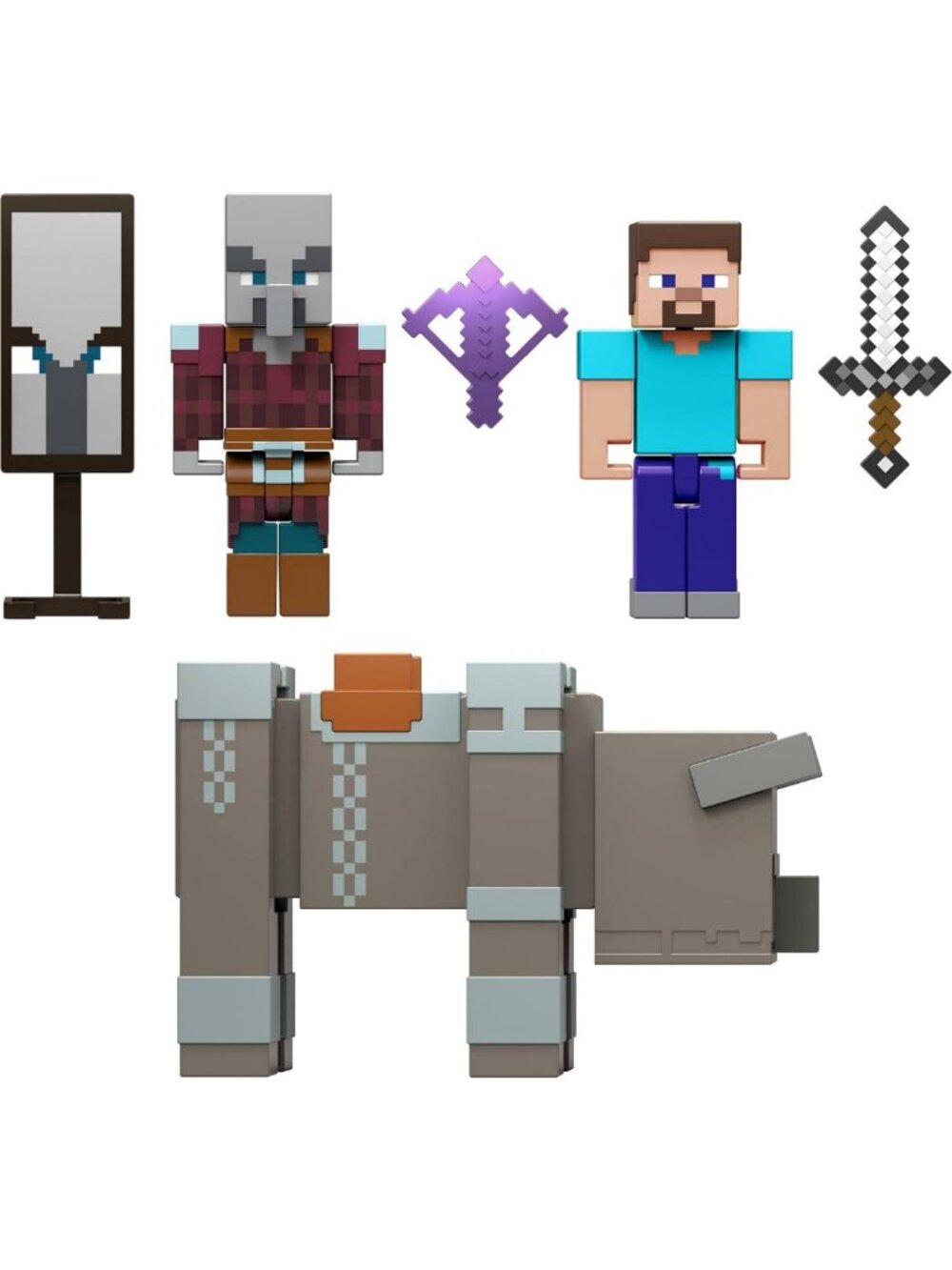 Minecraft Village Raid Playset with 3 Action Figures & Fun Accessories